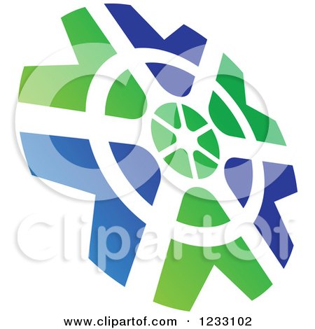 Clipart of a Green and Blue Abstract Logo - Royalty Free Vector Illustration by Vector Tradition SM