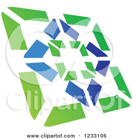 Clipart of a Green and Blue Abstract Logo 2 - Royalty Free Vector Illustration by Vector Tradition SM