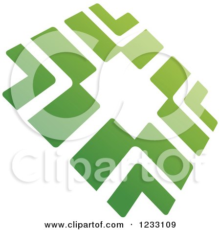 Clipart of a Green Abstract Logo - Royalty Free Vector Illustration by Vector Tradition SM