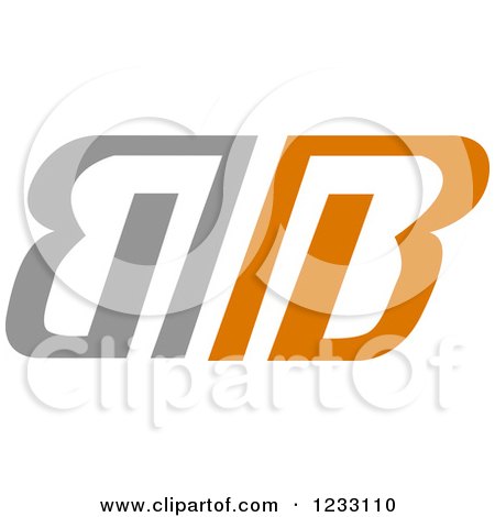 Clipart of a Gray and Orange B Logo - Royalty Free Vector Illustration by Vector Tradition SM
