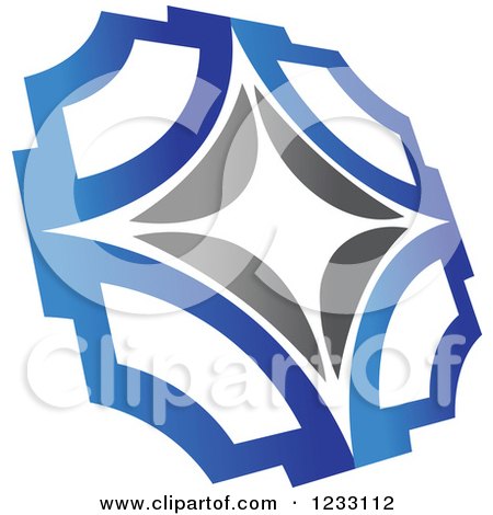 Clipart of a Blue and Gray Abstract Logo 2 - Royalty Free Vector Illustration by Vector Tradition SM