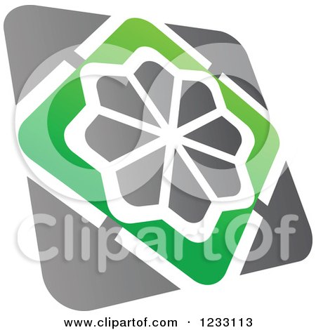Clipart of a Green and Gray Abstract Logo 2 - Royalty Free Vector Illustration by Vector Tradition SM