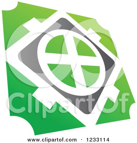 Clipart of a Green and Gray Abstract Logo 3 - Royalty Free Vector Illustration by Vector Tradition SM
