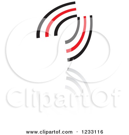 Clipart of a Red and Black Abstract Logo and Reflection 14 - Royalty Free Vector Illustration by Vector Tradition SM
