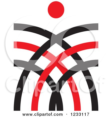 Clipart of a Red and Black Abstract Logo 13 - Royalty Free Vector Illustration by Vector Tradition SM