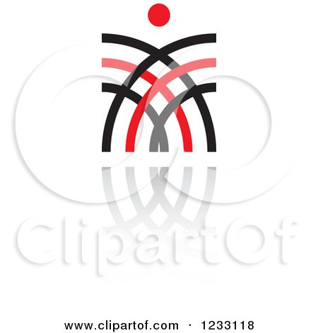 Clipart of a Red and Black Abstract Logo and Reflection 13 - Royalty Free Vector Illustration by Vector Tradition SM