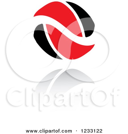Clipart of a Red and Black Abstract Logo and Reflection 19 - Royalty Free Vector Illustration by Vector Tradition SM