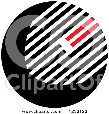 Clipart of a Red and Black Sphere Logo - Royalty Free Vector Illustration by Vector Tradition SM