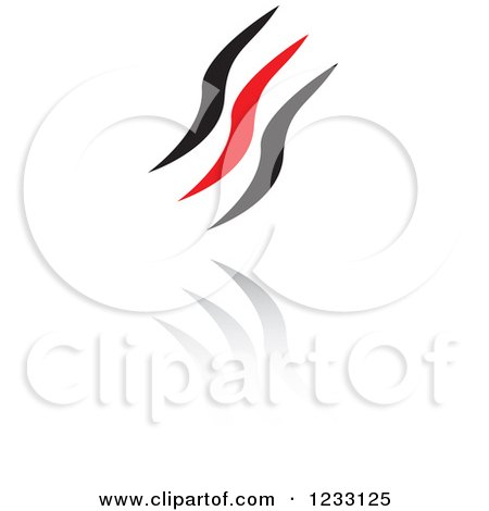Clipart of a Red and Black Abstract Logo and Reflection 22 - Royalty Free Vector Illustration by Vector Tradition SM