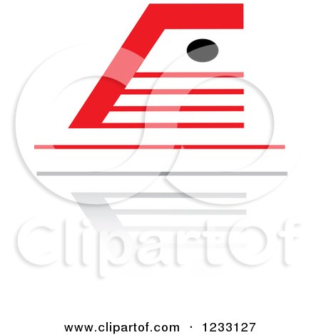 Clipart of a Red and Black Abstract Logo and Reflection 21 - Royalty Free Vector Illustration by Vector Tradition SM