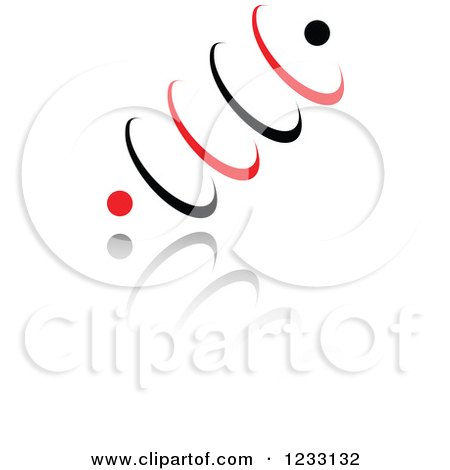 Clipart of a Red and Black Spring Logo and Reflection - Royalty Free Vector Illustration by Vector Tradition SM