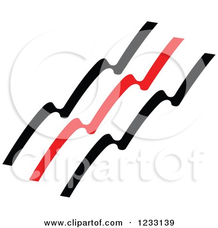 Clipart of a Red and Black Wave Logo - Royalty Free Vector Illustration by Vector Tradition SM