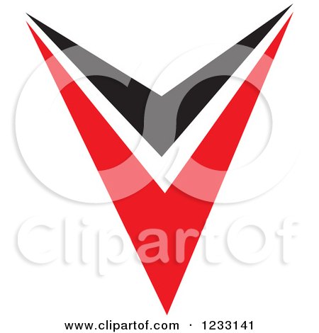 Clipart of a Red and Black Letter V Logo - Royalty Free Vector Illustration by Vector Tradition SM