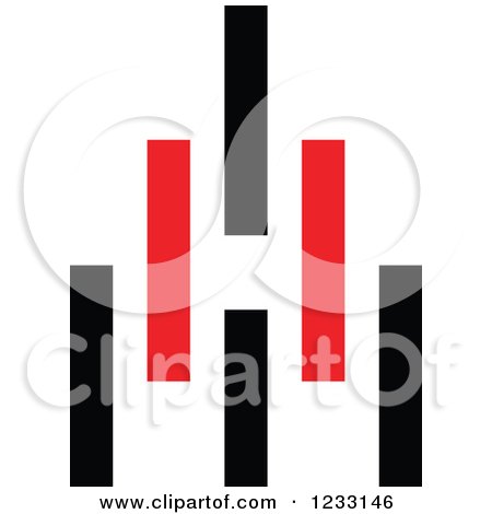 Clipart of a Red and Black Abstract Logo 17 - Royalty Free Vector Illustration by Vector Tradition SM