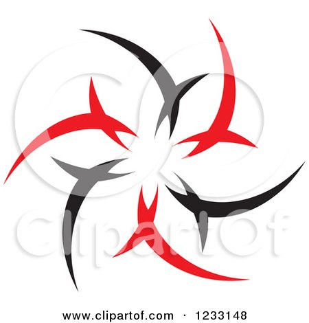 Clipart of a Red and Black Abstract Logo 24 - Royalty Free Vector Illustration by Vector Tradition SM