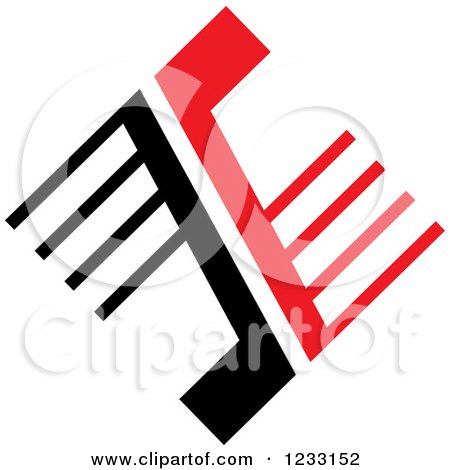 Clipart of a Red and Black Abstract Logo 23 - Royalty Free Vector Illustration by Vector Tradition SM