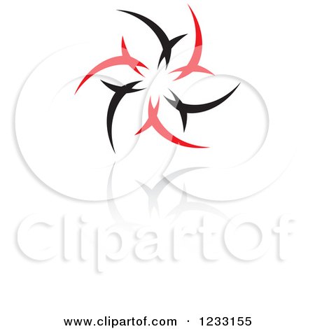 Clipart of a Red and Black Abstract Logo and Reflection 24 - Royalty Free Vector Illustration by Vector Tradition SM