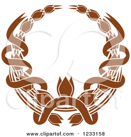 Clipart of a Brown Laurel Wreath with a Ribbon - Royalty Free Vector Illustration by Vector Tradition SM