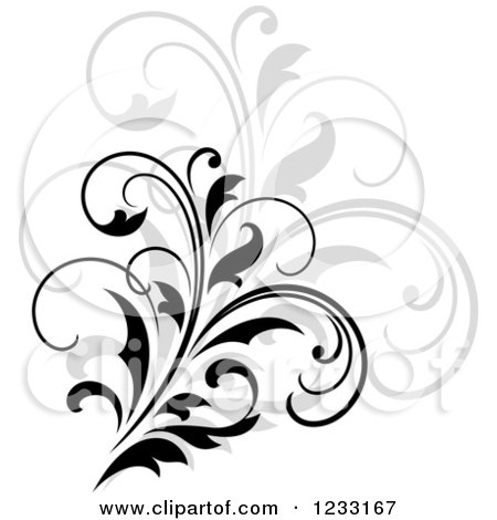 Clipart of a Black Flourish with a Shadow 13 - Royalty Free Vector Illustration by Vector Tradition SM