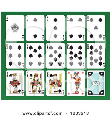 Clipart of a Layout of Spades Playing Cards - Royalty Free Vector Illustration by Frisko