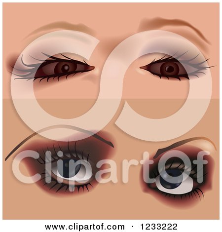 Clipart of Female Eyes with Makeup 4 - Royalty Free Vector Illustration by dero