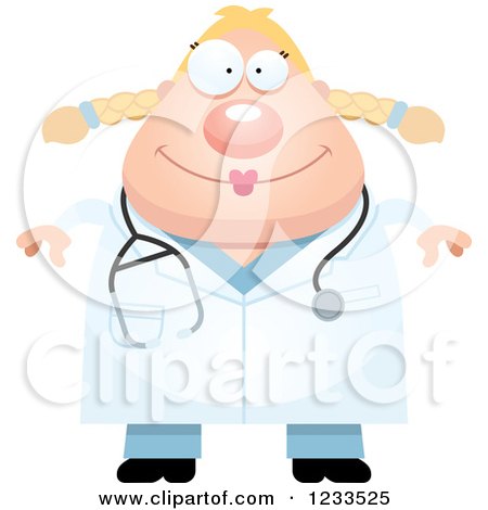 Clipart of a Happy Surgeon Doctor or Veterinarian Lady - Royalty Free Vector Illustration by Cory Thoman