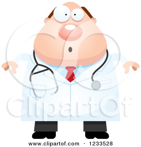 Clipart of a Surprised Gasping Surgeon Doctor or Veterinarian Guy - Royalty Free Vector Illustration by Cory Thoman