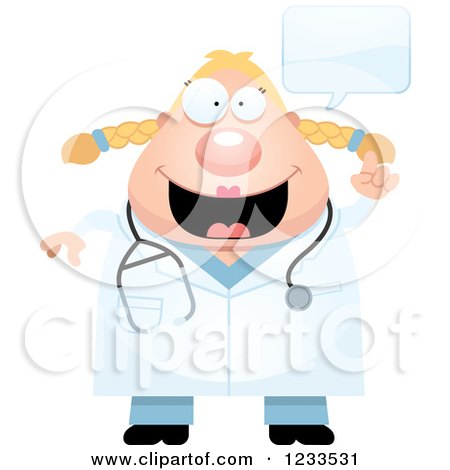 Clipart of a Happy Talking Surgeon Doctor or Veterinarian Lady - Royalty Free Vector Illustration by Cory Thoman