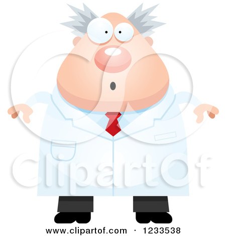 Clipart of a Surprised Gasping Male Scientist - Royalty Free Vector Illustration by Cory Thoman