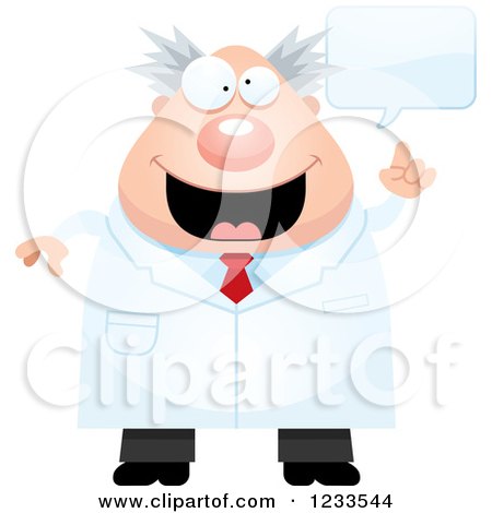 Clipart of a Talking Male Scientist - Royalty Free Vector Illustration by Cory Thoman