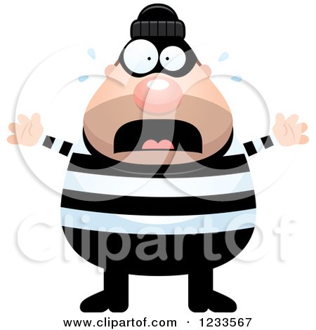 Clipart of a Scared Screaming Robber Burglar Guy - Royalty Free Vector Illustration by Cory Thoman