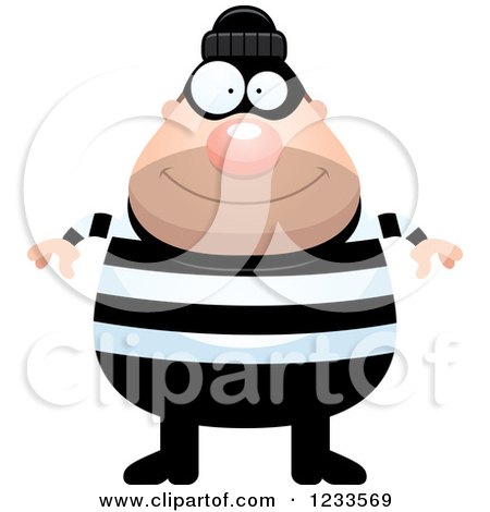 Clipart of a Happy Robber Burglar Guy - Royalty Free Vector Illustration by Cory Thoman
