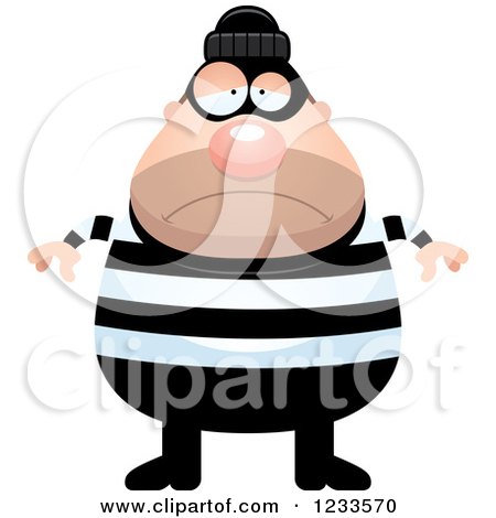 Clipart of a Depressed Robber Burglar Guy - Royalty Free Vector Illustration by Cory Thoman
