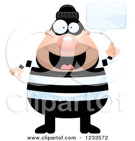 Clipart of a Happy Talking Robber Burglar Guy - Royalty Free Vector Illustration by Cory Thoman