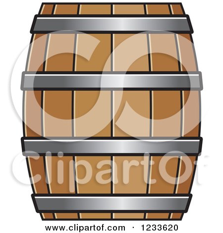Clipart of a Wooden Barrel - Royalty Free Vector Illustration by Lal Perera