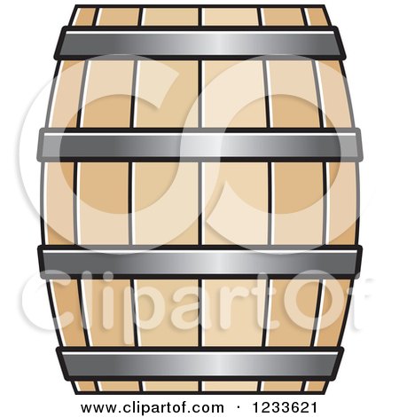 Clipart of a Wooden Barrel 2 - Royalty Free Vector Illustration by Lal Perera
