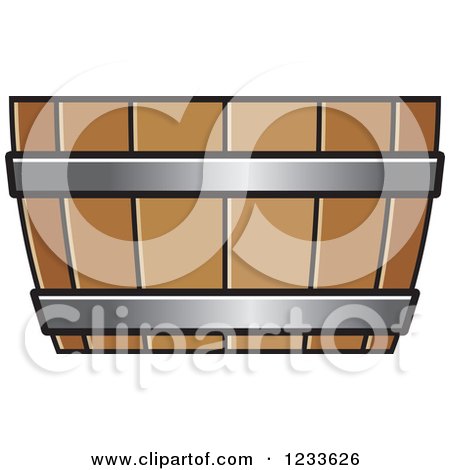 Clipart of a Half Wooden Barrel - Royalty Free Vector Illustration by Lal Perera