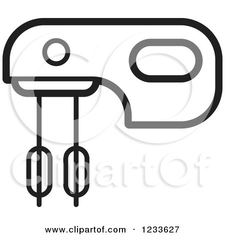 Clipart of a Black and White Mixer - Royalty Free Vector Illustration by Lal Perera