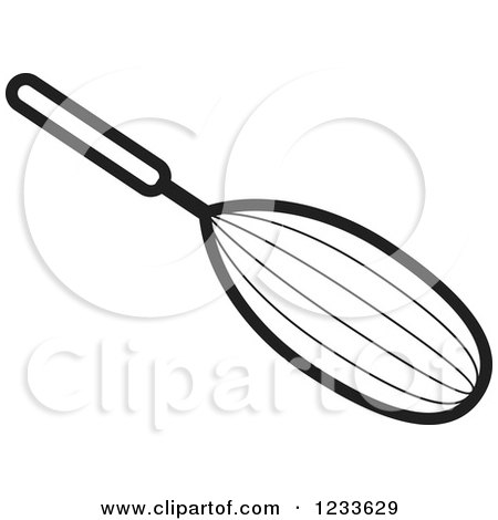 Clipart of a Black and White Whisk - Royalty Free Vector Illustration by Lal Perera