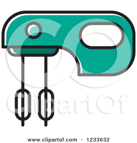 Clipart of a Turquoise Mixer - Royalty Free Vector Illustration by Lal Perera