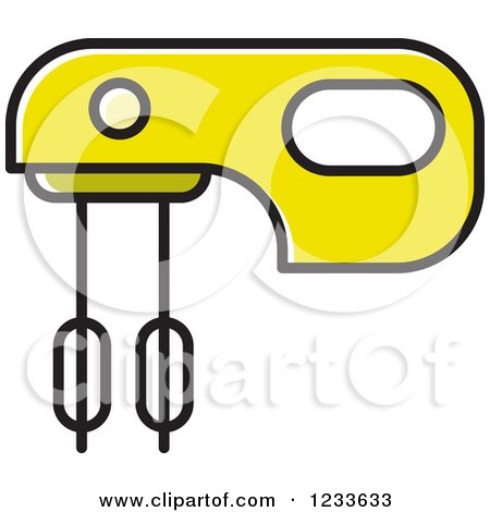 Clipart of a Yellow Mixer - Royalty Free Vector Illustration by Lal Perera