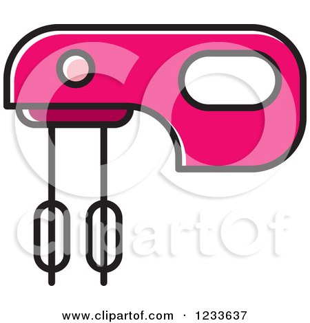 Clipart of a Pink Mixer - Royalty Free Vector Illustration by Lal Perera