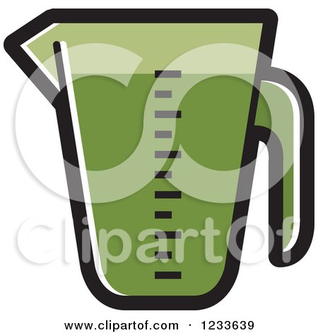 Clipart of a Green Measuring Cup - Royalty Free Vector Illustration by Lal Perera