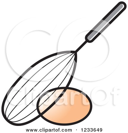 Clipart of a Whisk and Egg - Royalty Free Vector Illustration by Lal Perera