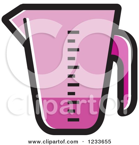 Clipart of a Purple Measuring Cup - Royalty Free Vector Illustration by Lal Perera
