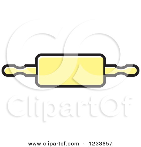 Clipart of a Yellow Rolling Pin - Royalty Free Vector Illustration by Lal Perera