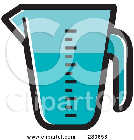 Clipart of a Blue Measuring Cup - Royalty Free Vector Illustration by Lal Perera