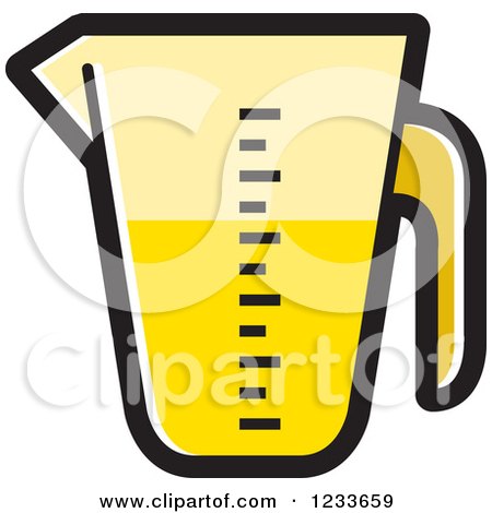 Clipart of a Yellow Measuring Cup - Royalty Free Vector Illustration by Lal Perera