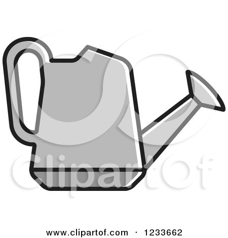 Clipart of a Gray Watering Can - Royalty Free Vector Illustration by Lal Perera