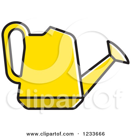 Clipart of a Yellow Watering Can - Royalty Free Vector Illustration by Lal Perera